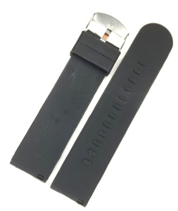 Curea Silicon Neagră Universală – 20/22 mm – Quick Release – Cataramă Oțel – Lungime M - Img 2
