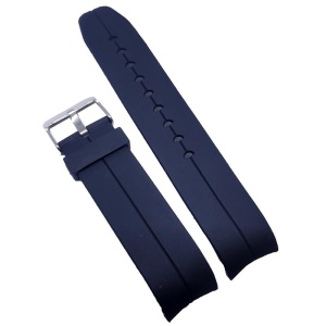 Curea Silicon Negru cu Capete Curbate – 22 mm – Hipoalergenică – Lungime XL