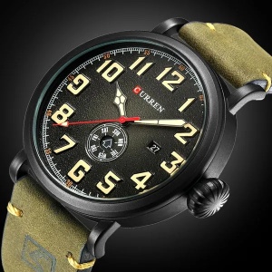 Curren Military Watch – Ceas Bărbătesc Armata Outdoor – Curea Piele Autentică – Rezistent 30 m - Img 3
