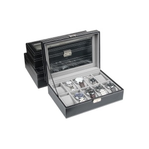 Cutie depozitarea 10 ceasuri piele eco PREMIUM - Img 2