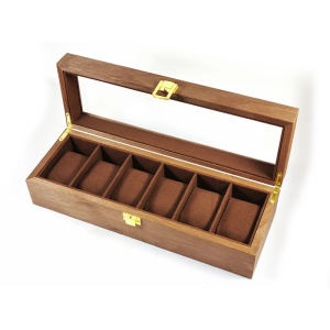 Cutie Maro pentru 6 ceasuri din lemn Cocoa Brown