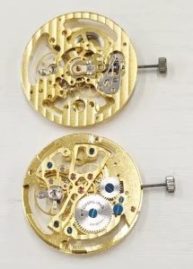 Mecanism Manual Dandong 7120 – Finisaj Auriu sau Argintiu – 32.8 mm – 3 Ace – Gol (Skelet) – Pentru Proiecte de Ceasornicărie