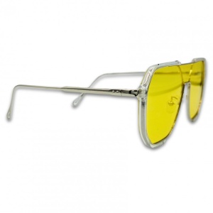 Ochelari Unisex Fashion – Lentilă Galbenă și Ramă Transparentă - Img 2
