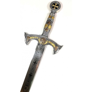 Spada Cavalerilor Templieri Silver – Ediție de Lux Marto Toledo – Oțel AISI 440 – 118 cm - Img 4