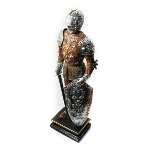 Statuetă Cavaler Medieval – Fleur-de-lis – 55 cm – Decor pentru Lojă și Birou - Img 1