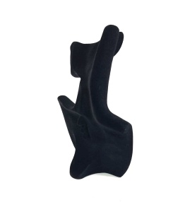 Suport / Bust Catifelat Negru pentru Bijuterii – 15x13 cm – Expozitor Inele, Cercei, Coliere și Pandantive - Img 3