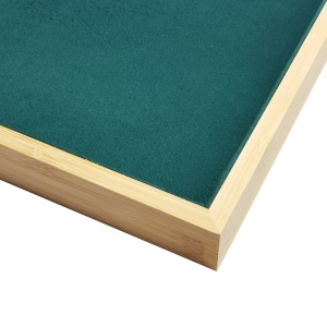Tavă Simplă pentru Expunere Bijuterii – Lemn cu Catifea Verde – 35,5 x 24 x 3 cm – SM5304 - Img 2