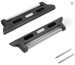 Adaptor Conector pentru Apple Watch – Oțel Inoxidabil Negru – 38-49 mm – Pentru Curele 14-22 mm – Personalizare iWatch - Img 1