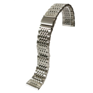 Brățară Ceas Argintie din Oțel Inoxidabil – 20/22 mm – Finisaj Mixt Mat/Lucios – Închidere Fluture cu Butoane