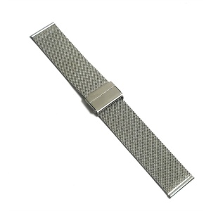 Brățară Ceas Oțel Inoxidabil Argintie – Mesh Milaneză – 12mm – 22mm – Închidere Clips cu Siguranță – WZ1988 - Img 4