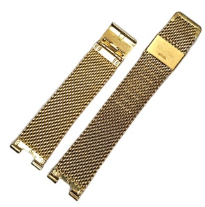 Brățară Metalică Aurie / Argintie – Centered Notched Strap – 20 mm exterior / 9 mm crestătură – Pentru ceasuri cu urechiușe speciale - Img 2