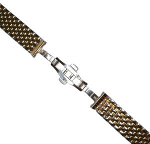 Brățară Metalică Two-Tone – 20/20 mm – Cataramă Deployant cu Butoane – Oțel Inoxidabil – Grosime 3 mm - Img 3