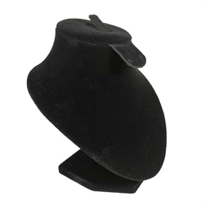 Bust expunere bijuterii negru din catifea BU4591 - Img 4
