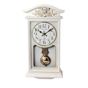 Ceas de perete cu pendula cu gong 6421 Maro / Alb