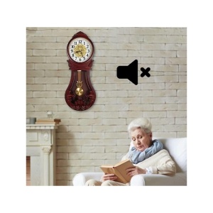 Ceas de Perete Retro cu Pendul – Beesealy Grandfather, Mecanism Silențios - Img 3