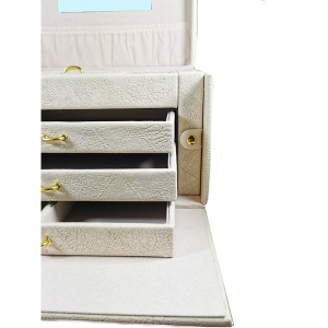 Cufar pentru bijuterii Luigiana CaffeLatte / Crem / Gri / Roz WZ4684 - Img 11