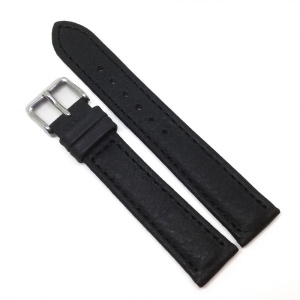 Curea Ceas „Fleurus Black Edition” – Piele Veritabilă de Vițel, Negru Integral cu Cataramă Neagră (18mm - 24mm)