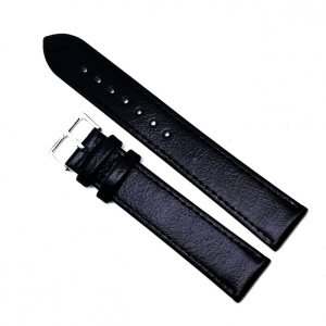 Curea Ceas „Pure Comfort XL” – Piele Naturală Hipoalergenică, Negru cu Cusătură Neagră (12mm - 26mm)