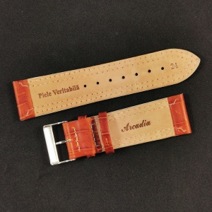 Curea Ceas „Sand Contrast” 2F22 – Piele Naturală Maro Deschis cu Margini Albe (24mm) - Img 3