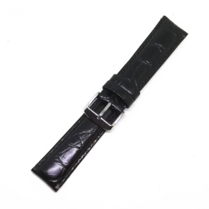 Curea ceas Neagra din piele naturala, imprimeu crocodil - 18mm, 20mm, 22mm, 26mm - WZ3594 - Img 2