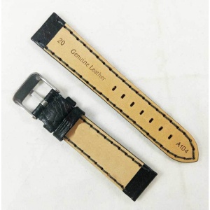 Curea Ceas Piele Naturala Neagra Sport 18mm 20mm 22mm WZ2305 - Img 2