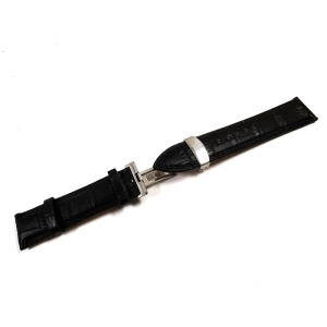 Curea ceas piele neagra Deployant 18 mm 20 mm 22 mm 24 mm C005 - Img 9