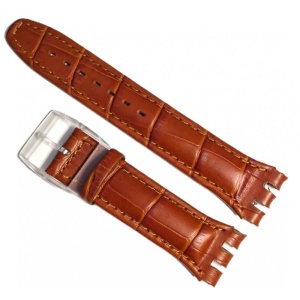 Curea Ceas Premium – Piele Naturală Maro, Imprimeu Șarpe, 21mm SW23MM