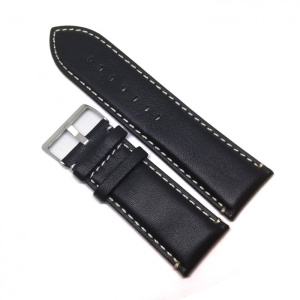 Curea ceas Rewa - Culoare Neagra, cusatura Alba - 28mm - WZ3731