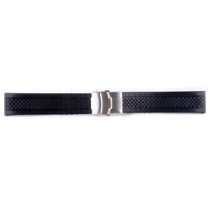 Curea Ceas Silicon Negru Inchidere Deployant 20mm 22mm WZ2213 - Img 2