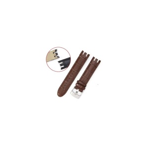 Curea Ceas Swatch 21mm din Piele Naturală Maro - Modele YRS403, YRS412, YRS402G, Archi-Mix - Img 1