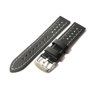 Curea de ceas cu Neagra cu gaurele din Piele Naturala 20mm GR1596 - Img 4