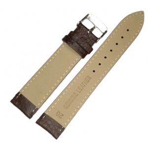 Curea de Ceas din Piele Maro – Textură Bizonată – 20/22 mm – Cataramă Argintie – Lungime M - Img 2
