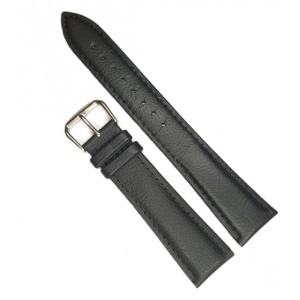 Curea de Ceas din Piele Naturală Neagră – Imprimeu Crocodil – 18/20/22 mm – Lungime XXL – Cataramă Argintie
