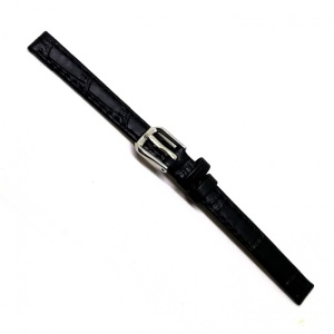 Curea de ceas din piele naturala Neagra - 8mm - C3128 - Img 2