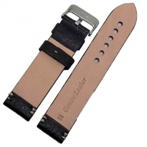 Curea de ceas din piele neagra fara cusatura 22mm WZ791 - Img 3