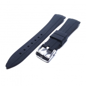 Curea de ceas din Silicon - Culoare Neagra, capete curbate - 20mm - Img 3