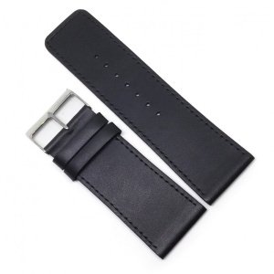 Curea de ceas lată din piele naturala Neagra - 30mm - WZ3692