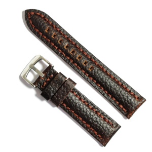 Curea de ceas maro-inchis cu textura bizonata din piele naturala 20mm, 22mm 24mm - WZ4179