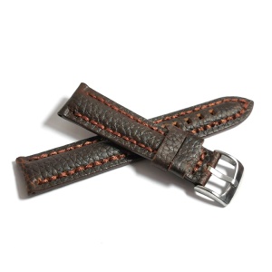 Curea de ceas maro-inchis cu textura bizonata din piele naturala 20mm, 22mm 24mm - WZ4179 - Img 2
