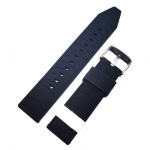 Curea de ceas Morellato - Sesia Technogoma Silicone - Negru cu Albastru - 20mm, 22mm - A01X4985187862CR - Img 2