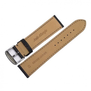 Curea de ceas Neagra din Piele Naturala - Antialergica - 18mm, 20mm, 22mm - WZ3654 - Img 3