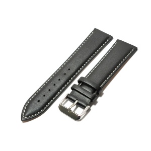 Curea de ceas Neagra din piele naturala, cusatura alba - 22mm - GR6 - Img 4
