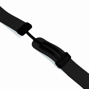 Curea de ceas Neagra din silicon cu inchidere deployant magnetic 20mm, 22mm WZ5363 - Img 2