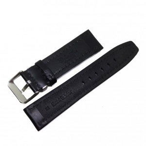 Curea Eichmuller – Piele Neagră cu Cusătură Albă – 20/22/24 mm – Cataramă Argintie – WZ2291 - Img 2