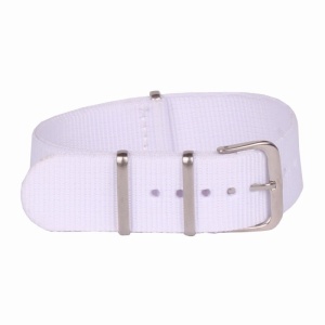 Curea NATO Textil Albă 18/20/22mm | Nylon Rezistent | Cataramă Oțel