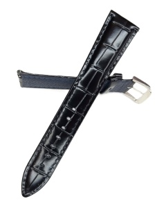 Curea Piele Naturală Neagră – Imprimeu Crocodil – 18/20/22 mm – Lungime XL (135+80 mm) - Img 3