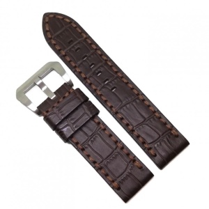 Curea Robusta – Piele Maro Imprimeu Crocodil – 24 mm – Grosime 5 mm – Cataramă Argintie – WZ4019