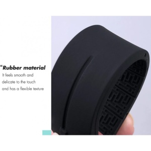Curea Silicon Compatibilă Tissot T-Touch – 20 mm / 21mm – Negru/Portocaliu - Img 2