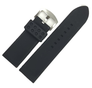 Curea Silicon Neagră Robustă – 24/26/28 mm – Grosime 5 mm – Cataramă Oțel – Sport - Img 2