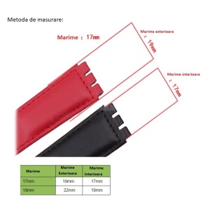 Curea Swatch Piele Maro 17mm 19mm 23mm WZ1406 - Img 4